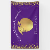 Afstuderen Onderwijs Paars Gold Spandoek (Verticaal)