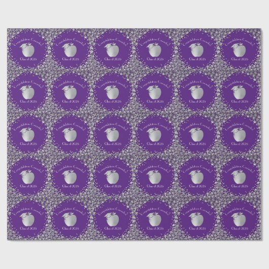Afstuderen Onderwijs Paars Silver Cadeaupapier (Vlak)
