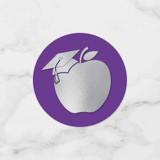 Afstuderen Onderwijs Paars Silver Confetti (Kleine voorkant)