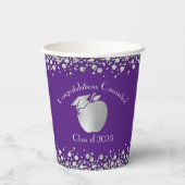 Afstuderen Onderwijs Paars Silver Papieren Bekers (Achterkant)