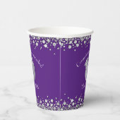 Afstuderen Onderwijs Paars Silver Papieren Bekers (Rechts)
