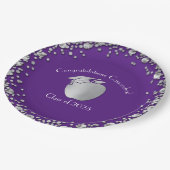 Afstuderen Onderwijs Paars Silver Papieren Bordje (Gekanteld)