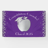 Afstuderen Onderwijs Paars Silver Spandoek (Horizontaal)