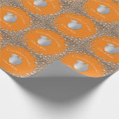 Afstuderen Onderwijs Sinaasappel Silver Cadeaupapier (Hoek)