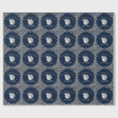 Afstuderen Onderwijs van leraar Navy Blue Silver Cadeaupapier (Vlak)