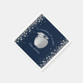 Afstuderen Onderwijs van leraar Navy Blue Silver Servet (Hoek)
