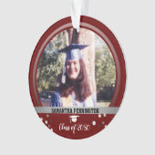 Afstuderen One Photo Confetti Keepomwille Red Ornament (voorkant)