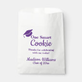 Afstuderen One Smart Cookie Behandel Paarse en wit Bedankzakje (Voorkant)