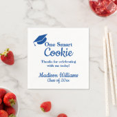 Afstuderen One Smart Cookie Party Blue Afstudeerde Servet (Insitu)