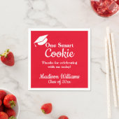 Afstuderen One Smart Cookie Party Rood Afstudeerde Servet (Insitu)