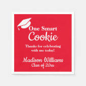 Afstuderen One Smart Cookie Party Rood Afstudeerde Servet (Voorkant)