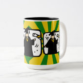 Afstuderen Ontvangend diploma - Groen & Goud Tweekleurige Koffiemok (Voorkant rechts)