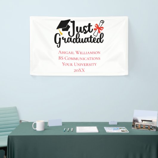 Afstuderen op het hoger onderwijs spandoek (Beurs)