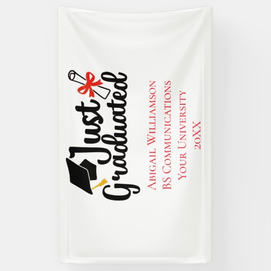 Afstuderen op het hoger onderwijs spandoek (Verticaal)