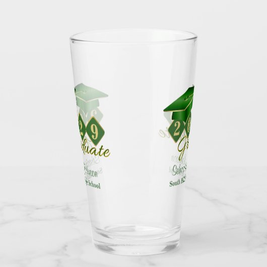 Afstuderen op maat - groen & gouden 20XX Glas (Links)