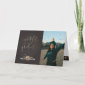 Afstuderen op uw Afstuderen Zwart & Goud Kaart (Voorkant)