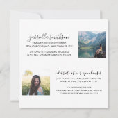 Afstuderen Open House Square Invitation Card Aankondiging (Achterkant)