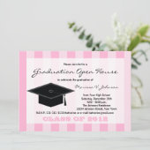 Afstuderen Open Huis Aankondiging Roze Strepen (Staand voorkant)