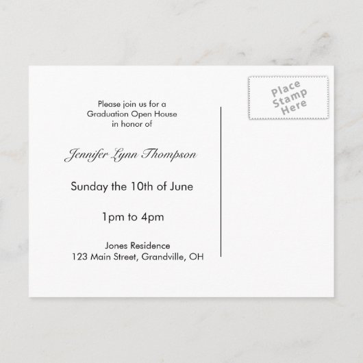 Afstuderen Open Huis Briefkaart (Achterkant)