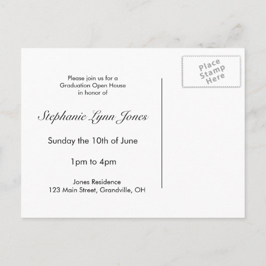 Afstuderen Open Huis Briefkaart (Achterkant)