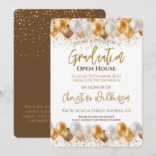 Afstuderen Open Huis Party Kaart (Voorkant / Achterkant)