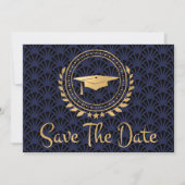 Afstuderen Opslaan Datum Gold Afstudeerder Pet Art Save The Date (Voorkant)