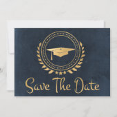 Afstuderen Opslaan Datum Gold Afstudeerder Pet Blu Save The Date (Voorkant)