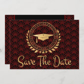 Afstuderen Opslaan Datum Gold Afstudeerder Pet Dec Save The Date (Voorkant / Achterkant)