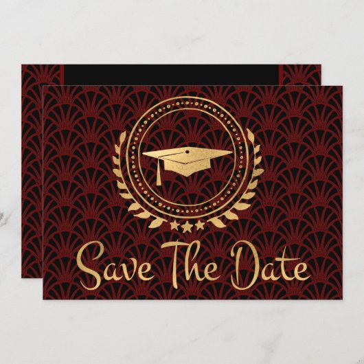 Afstuderen Opslaan Datum Gold Afstudeerder Pet Dec Save The Date (Voorkant / Achterkant)
