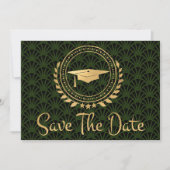 Afstuderen Opslaan Datum Gold Afstudeerder Pet Dec Save The Date (Voorkant)