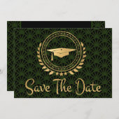 Afstuderen Opslaan Datum Gold Afstudeerder Pet Dec Save The Date (Voorkant / Achterkant)