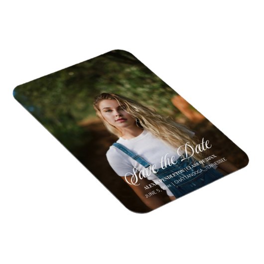 Afstuderen Opslaan Datum legant Script Photo Girl Magneet (Rechterzijde)