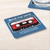 Afstuderen Opslaan Datum Retro Song Tape Mix Kartonnen Onderzetters (Schuin)