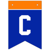 Afstuderen Oranje en blauwe felicitaties Vlaggetjes (Eerste vlag)