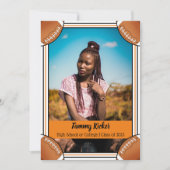 Afstuderen Oranje en zwart Football Aankondiging (Voorkant)