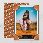 Afstuderen Oranje en zwart Football Aankondiging (Voorkant / Achterkant)