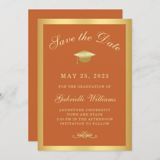 Afstuderen Oranje Lijst Opslaan Datum Aankondiging (Voorkant / Achterkant)