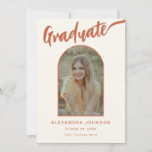 Afstuderen Oranje script voor Photo Arch Aankondiging (Voorkant)