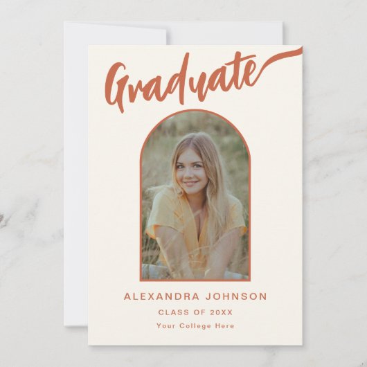 Afstuderen Oranje script voor Photo Arch Aankondiging (Voorkant)