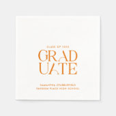 Afstuderen Oranje Typografie Afstudeerder Party Pa Servet (Voorkant)
