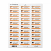 Afstuderen Oranje zwart jaar Etiket (Full Sheet)