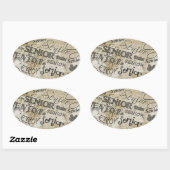 afstuderen ovale sticker (Vel)