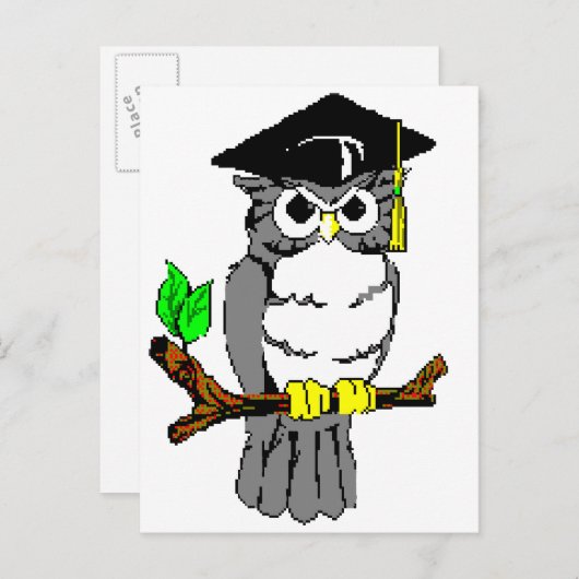 Afstuderen Owl Aankondigingskaart (Voorkant / Achterkant)