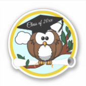 Afstuderen Owl met Diploma Sticker (Voorkant)