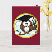 Afstuderen Owl met Pet op rood Kaart (Gele Bloem)