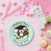 Afstuderen Owl Papieren Bordje (Feest)