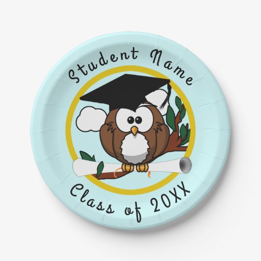 Afstuderen Owl Papieren Bordje (Voorkant)