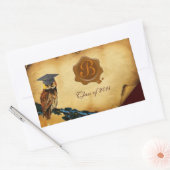 AFSTUDEREN OWL PARCHMENT BROWN WAX SEAL MONOGRAM RECHTHOEKIGE STICKER (Envelop)