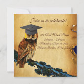 AFSTUDEREN OWL PARCHMENT EN RODE WAX SEAL MONOGRAM KAART (Achterkant)