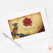 AFSTUDEREN OWL PARCHMENT EN RODE WAX SEAL MONOGRAM RECHTHOEKIGE STICKER (Envelop)
